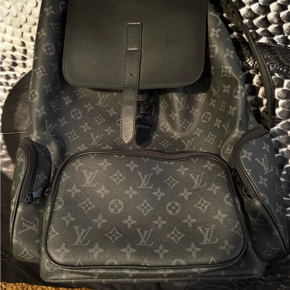 Gray Monogram Backpack - image 9